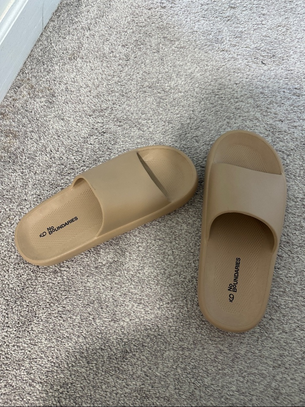 No Boundaries Beige Slide Sandals